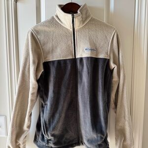 Columbia Cream and Gray Fleece Jacket